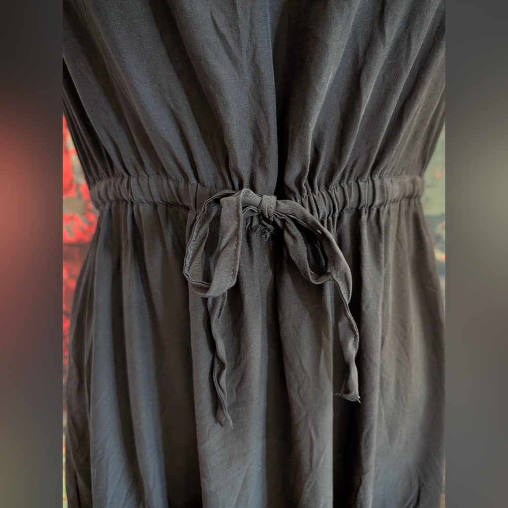 Black Lannah Tie Waist Silk Dress - Picture 13 of 13